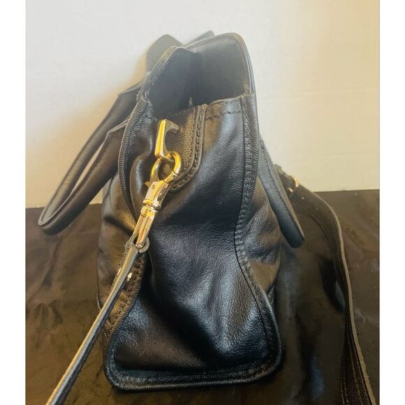 Cole Haan Handbag Valise Kendra Black Leather Satchel Tote Convert Shoulder Bag - Picture 9 of 15